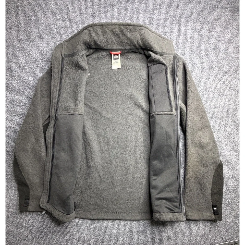 The North Face Jacket Mens S/P Gray Black Fleece Full Zip Outdoor Hiking